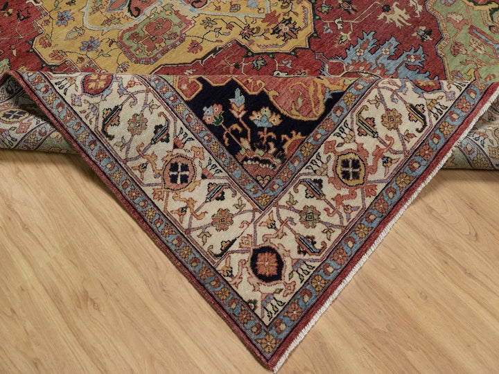 7'10" x 10'1" New Hand Knotted Red Wool Rectangle Oriental Rug - MOA10291946