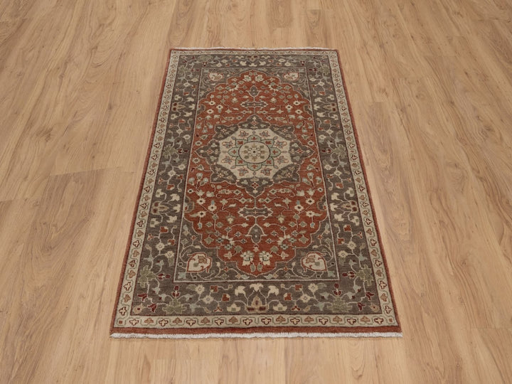 3'0" x 5'1" New Hand Knotted Red Wool Rectangle Oriental Rug - MOA10291949