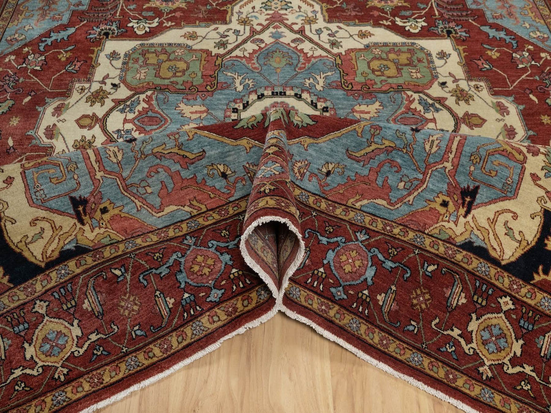 8'0" x 10'1" New Hand Knotted Red Wool Rectangle Oriental Rug - MOA10291957