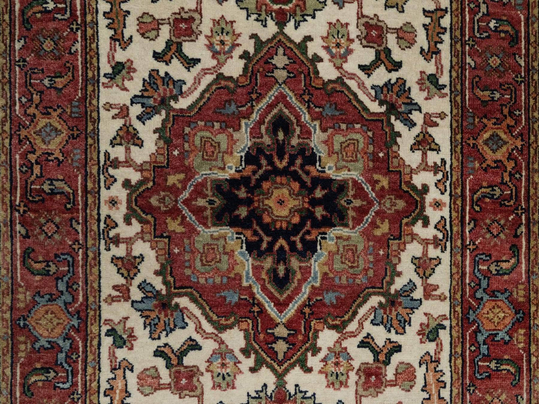 2'7" x 10'0" New Hand Knotted Ivory Wool Runner Oriental Rug - MOA10291962