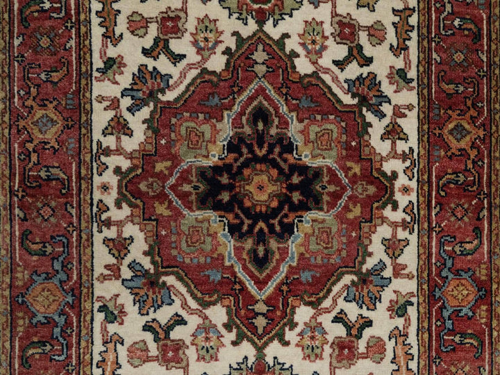 2'7" x 10'0" New Hand Knotted Ivory Wool Runner Oriental Rug - MOA10291962