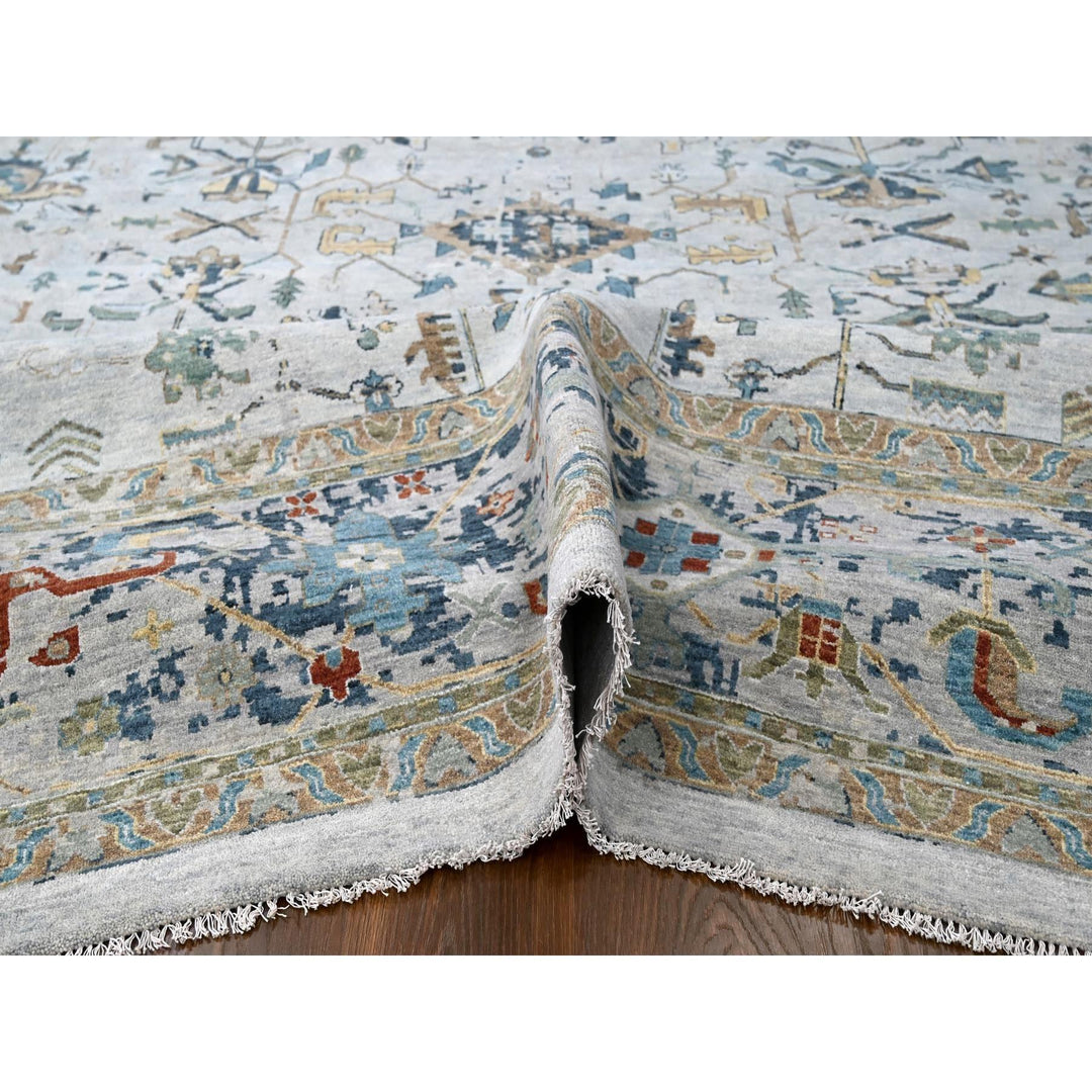 11'10" x 15'0" New Hand Knotted Grey Wool Rectangle Oriental Rug - MOA10210061