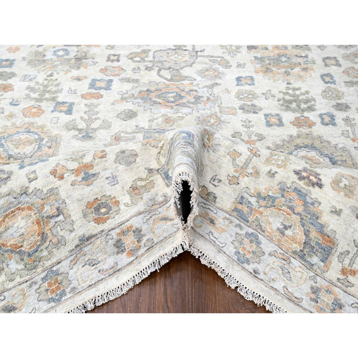 10'0" x 13'10" New Hand Knotted Ivory Wool Rectangle Oriental Rug - MOA10210216