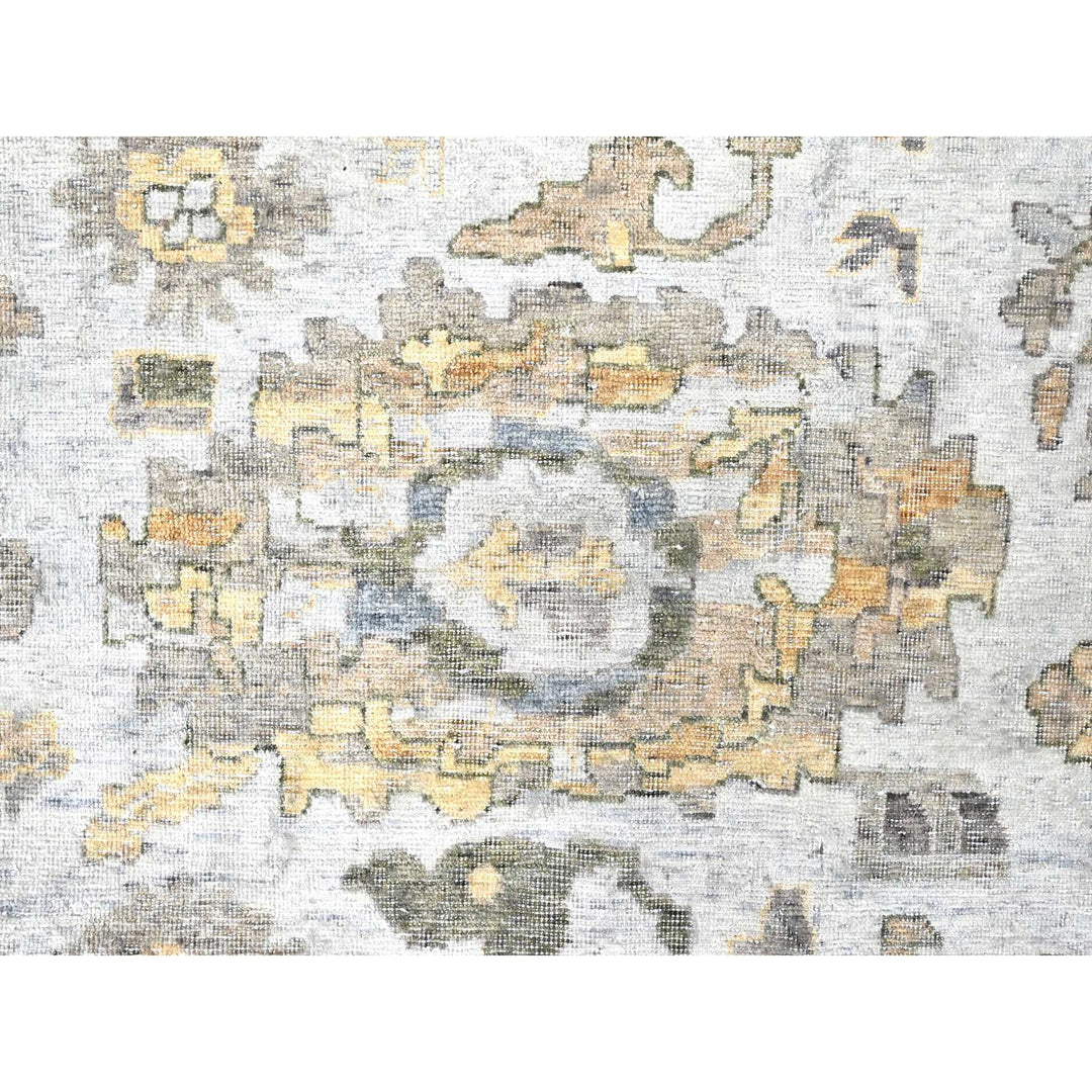 12'1" x 14'11" New Hand Knotted Grey Wool Rectangle Oriental Rug - MOA10210217