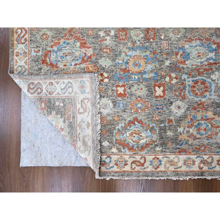 8'11" x 11'10" New Hand Knotted Brown Wool Rectangle Oriental Rug - MOA10210218