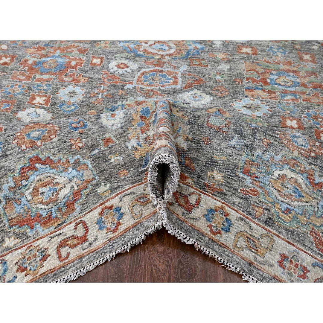 8'11" x 11'10" New Hand Knotted Brown Wool Rectangle Oriental Rug - MOA10210218