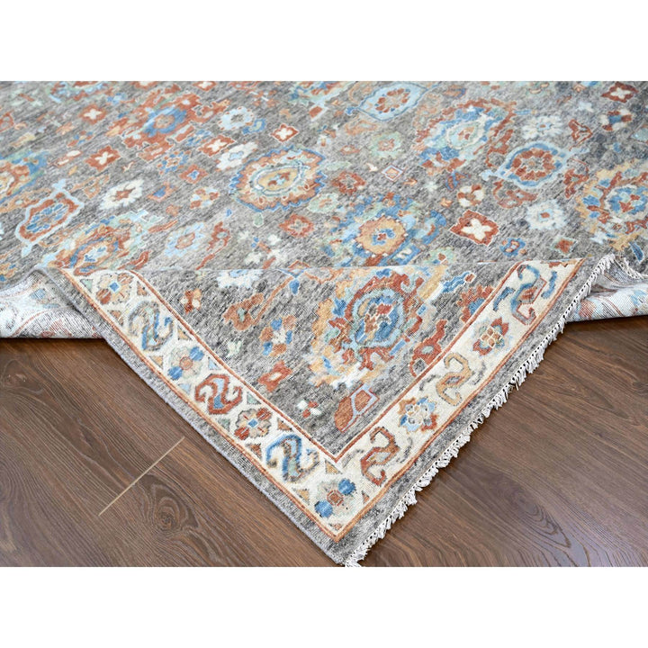 8'11" x 11'10" New Hand Knotted Brown Wool Rectangle Oriental Rug - MOA10210218