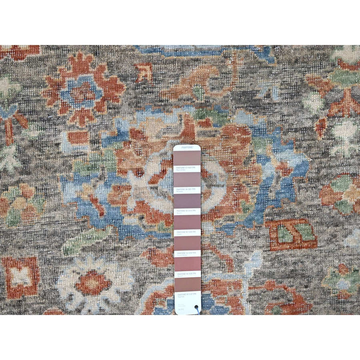 8'11" x 11'10" New Hand Knotted Brown Wool Rectangle Oriental Rug - MOA10210218