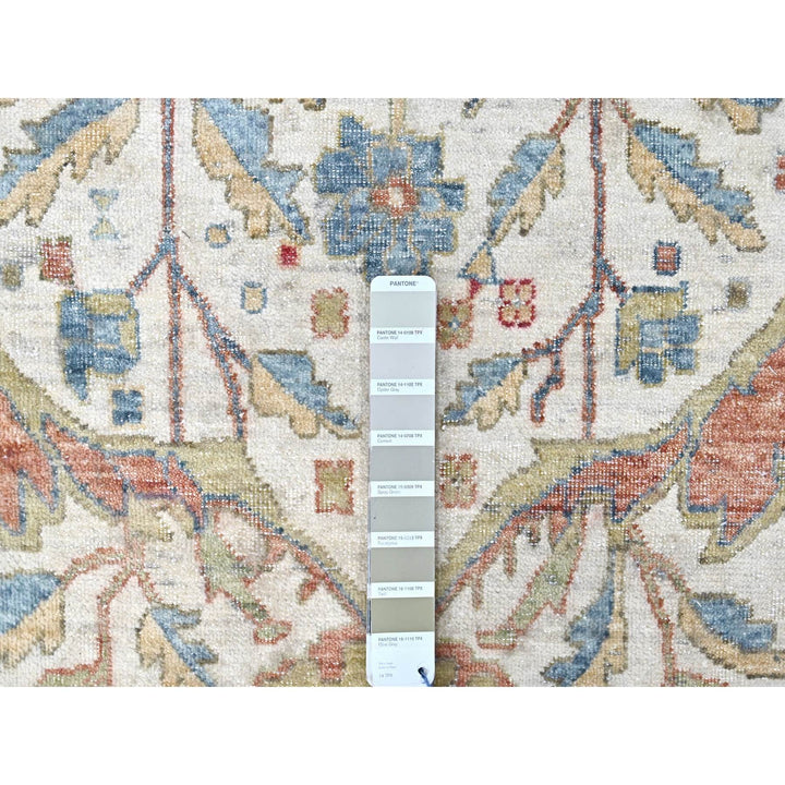 9'11" x 13'11" New Hand Knotted Ivory Wool Rectangle Oriental Rug - MOA10210221