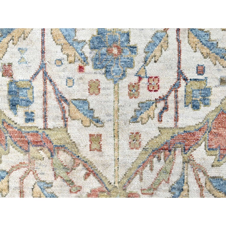 9'11" x 13'11" New Hand Knotted Ivory Wool Rectangle Oriental Rug - MOA10210221