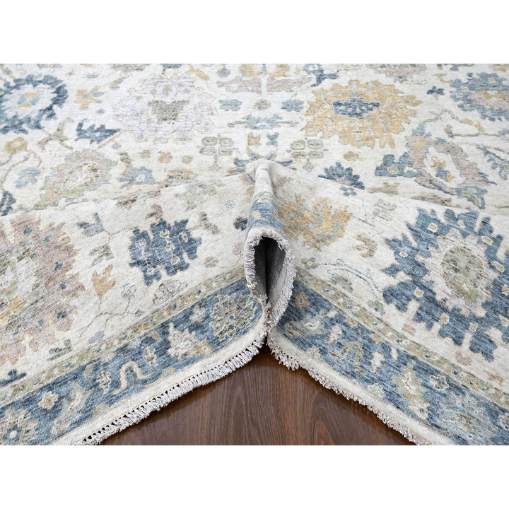 8'11" x 12'1" New Hand Knotted Ivory Wool Rectangle Oriental Rug - MOA10210224