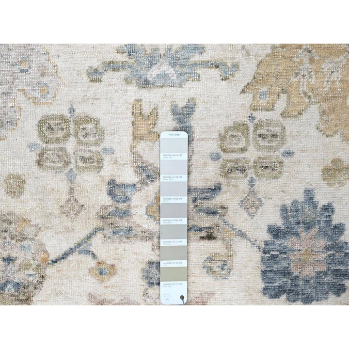 8'11" x 12'1" New Hand Knotted Ivory Wool Rectangle Oriental Rug - MOA10210224