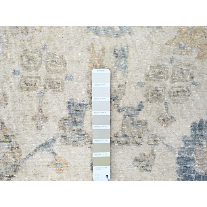 10'0" x 13'9" New Hand Knotted Ivory Wool Rectangle Oriental Rug - MOA10210225