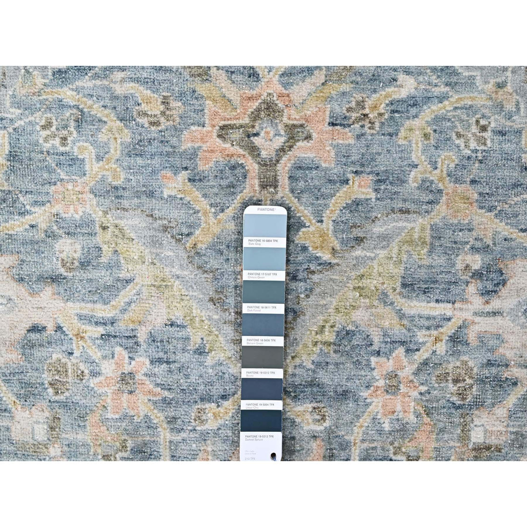 9'10" x 13'11" New Hand Knotted Blue Wool Rectangle Oriental Rug - MOA10210230