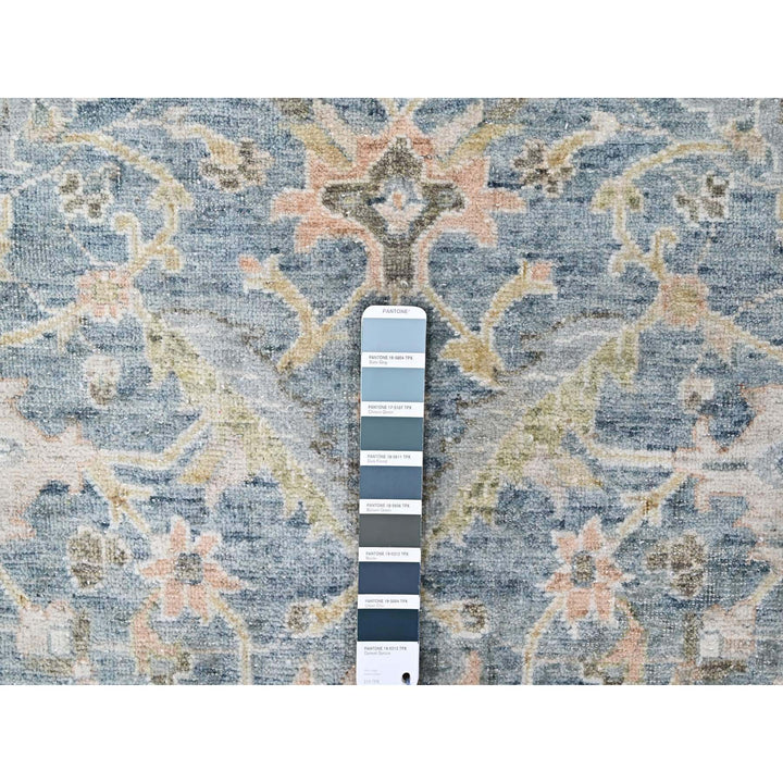 9'10" x 13'11" New Hand Knotted Blue Wool Rectangle Oriental Rug - MOA10210230