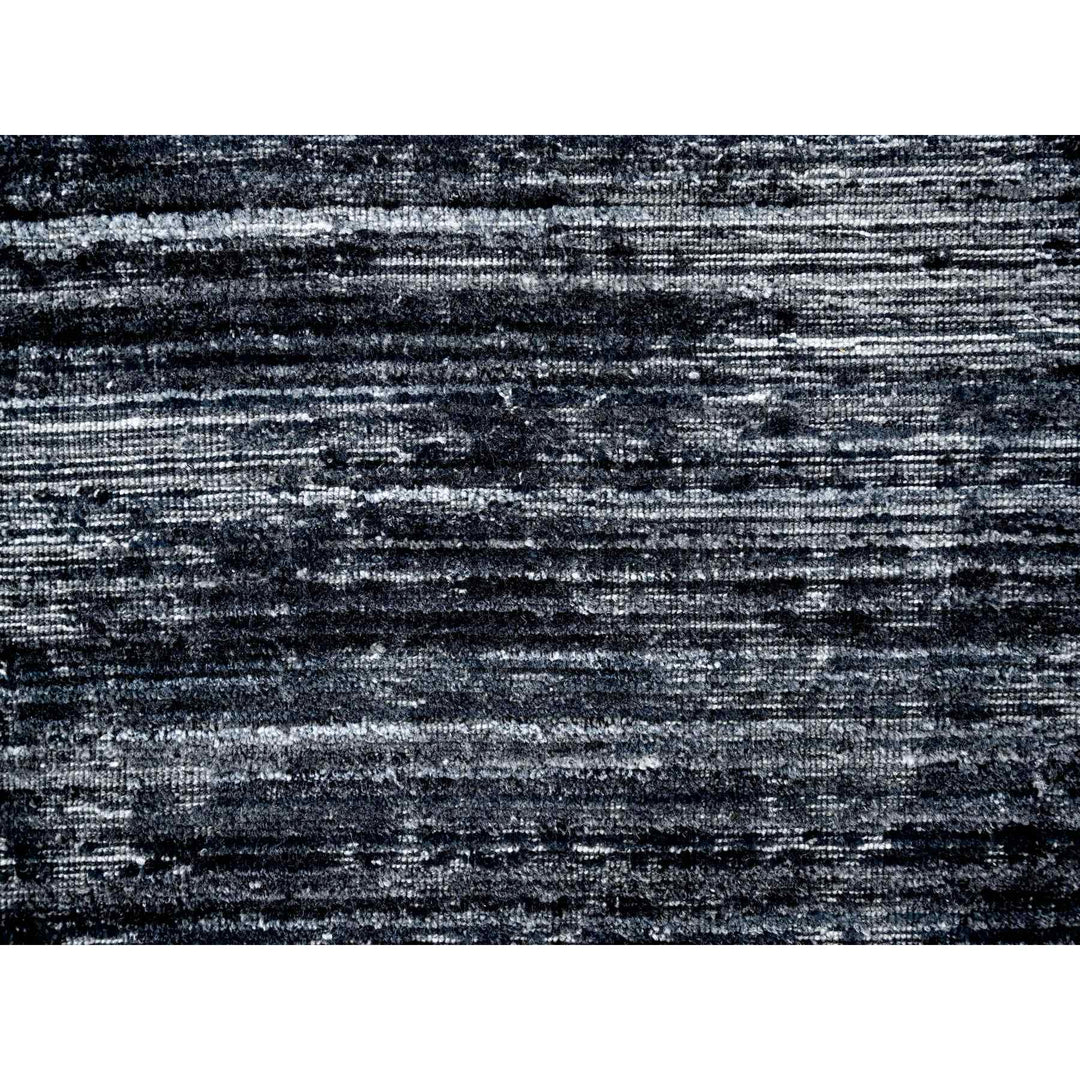 8'3" x 10'0" New Hand Loomed Black Wool & Silk Rectangle Oriental Rug - MOA10210268