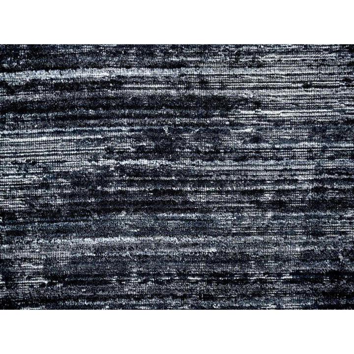 8'3" x 10'0" New Hand Loomed Black Wool & Silk Rectangle Oriental Rug - MOA10210268