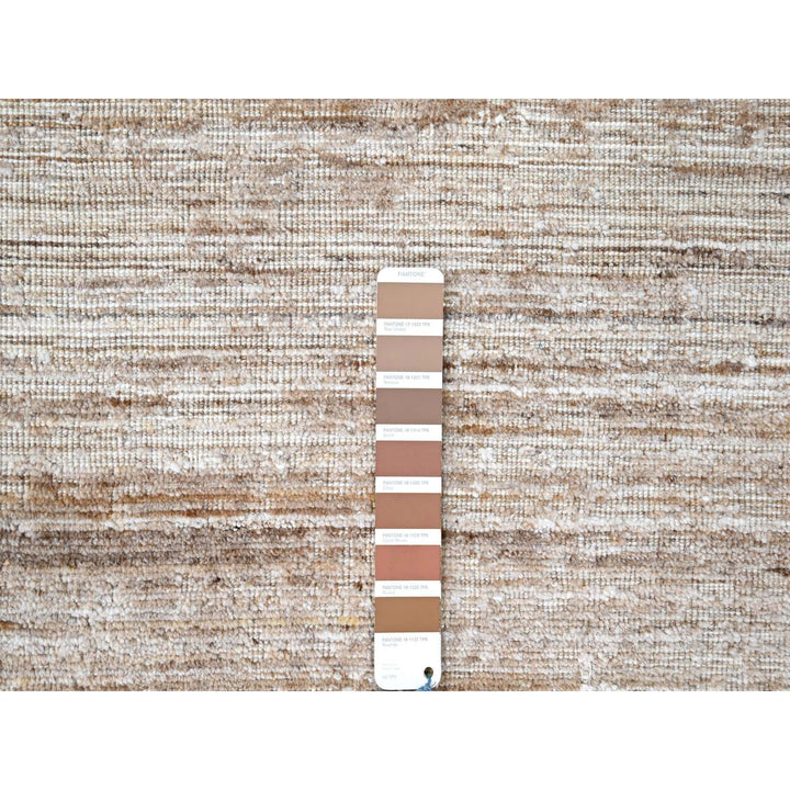 8'0" x 10'0" New Hand Loomed Brown Wool & Silk Rectangle Oriental Rug - MOA10210269