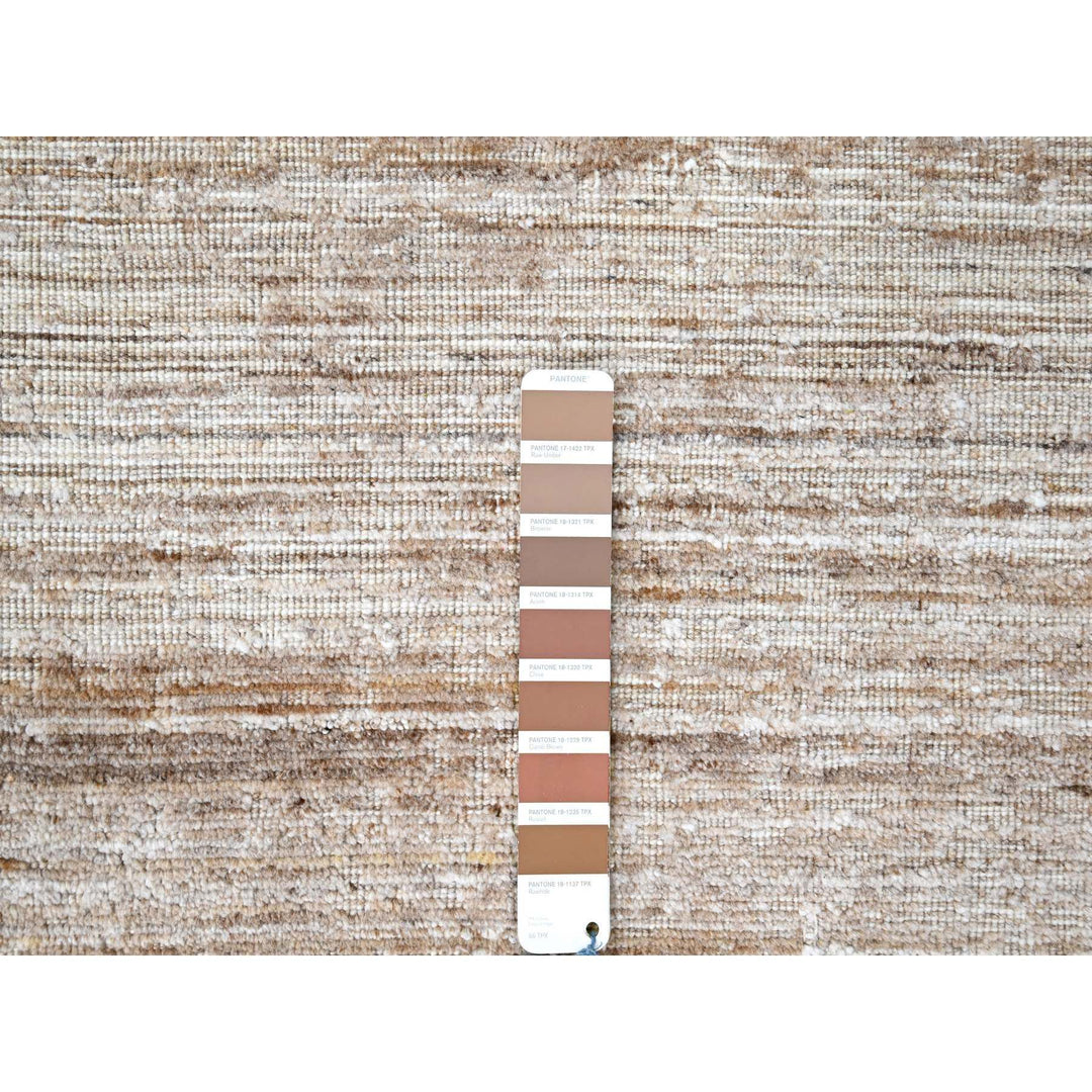 8'0" x 10'0" New Hand Loomed Brown Wool & Silk Rectangle Oriental Rug - MOA10210269