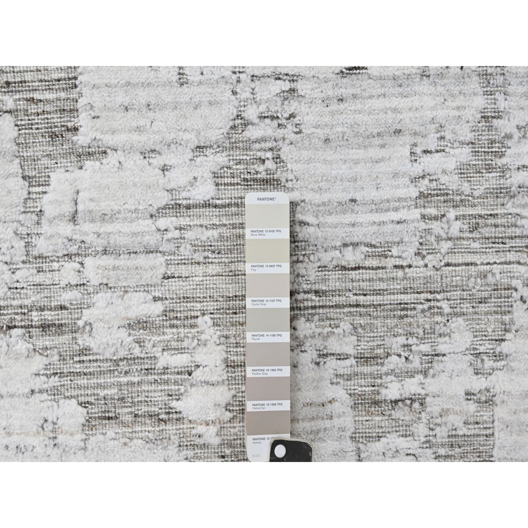 7'11" x 10'0" New Hand Loomed Ivory Wool & Silk Rectangle Oriental Rug - MOA10210270