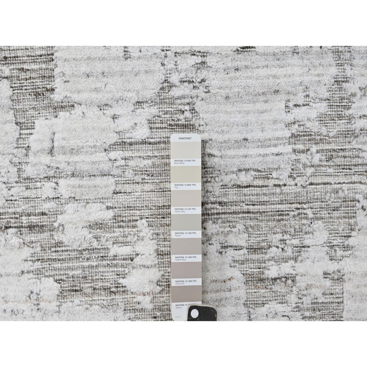 7'11" x 10'0" New Hand Loomed Ivory Wool & Silk Rectangle Oriental Rug - MOA10210270