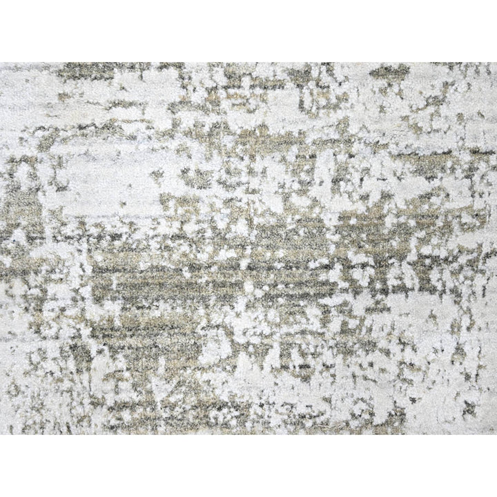 8'0" x 9'11" New Hand Loomed Ivory Wool & Silk Rectangle Oriental Rug - MOA10210281