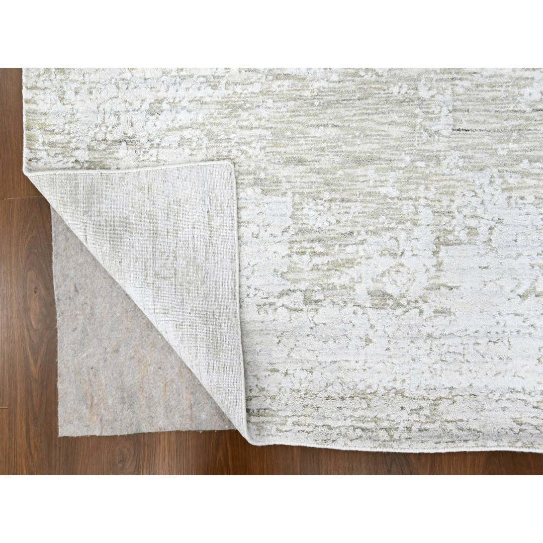 5'11" x 8'11" New Hand Loomed Grey Wool Rectangle Oriental Rug - MOA10210285