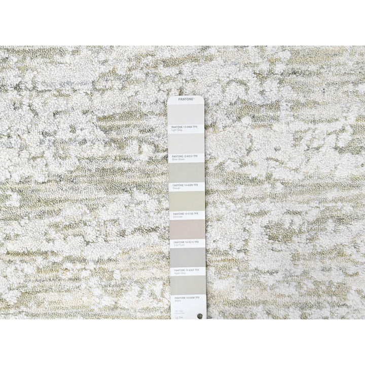 5'11" x 8'11" New Hand Loomed Grey Wool Rectangle Oriental Rug - MOA10210285