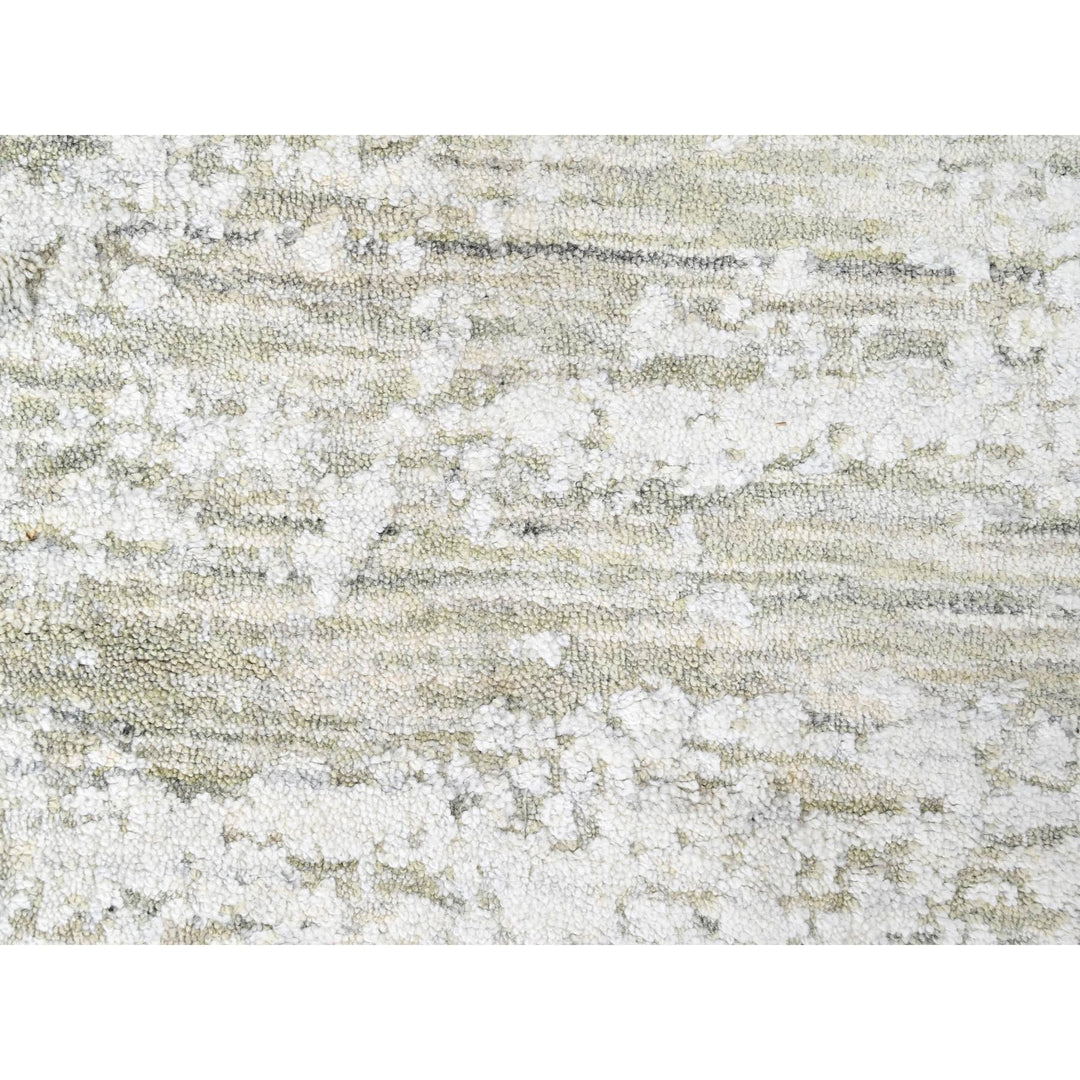 5'11" x 8'11" New Hand Loomed Grey Wool Rectangle Oriental Rug - MOA10210285