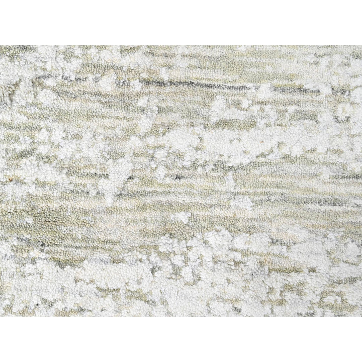 5'11" x 8'11" New Hand Loomed Grey Wool Rectangle Oriental Rug - MOA10210285