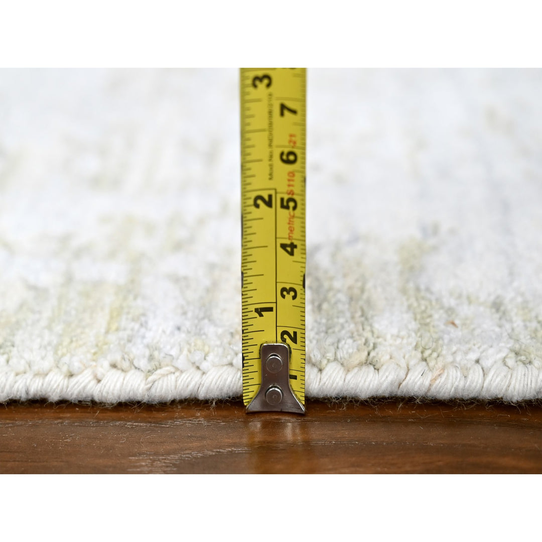 5'11" x 8'11" New Hand Loomed Grey Wool Rectangle Oriental Rug - MOA10210285