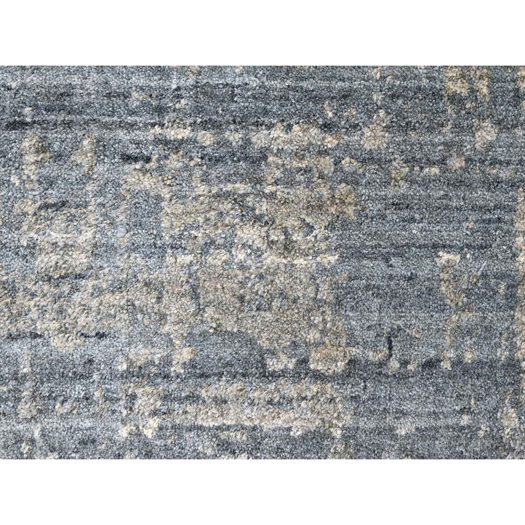 8'0" x 9'11" New Hand Loomed Grey Wool & Silk Rectangle Oriental Rug - MOA10210286