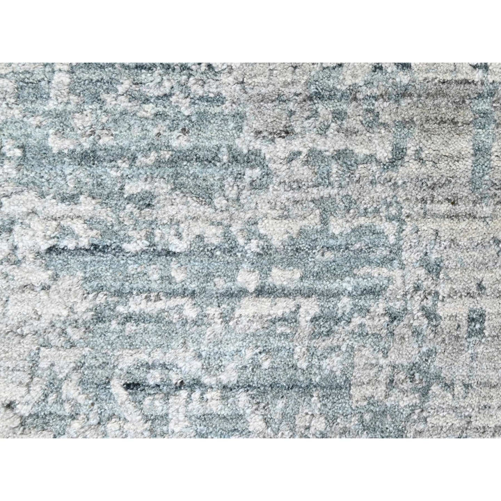 8'3" x 9'11" New Hand Loomed Grey Wool & Silk Rectangle Oriental Rug - MOA10210287