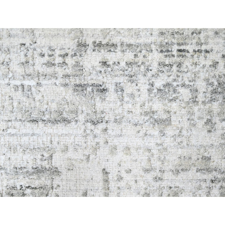 4'0" x 6'0" New Hand Loomed Ivory Wool & Silk Rectangle Oriental Rug - MOA10210288