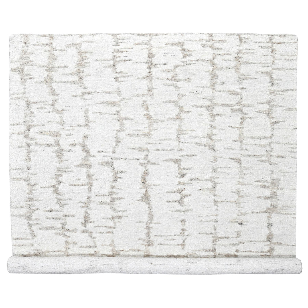 9'10" x 13'10" New Hand Knotted Ivory Wool Rectangle Oriental Rug - MOA10210292