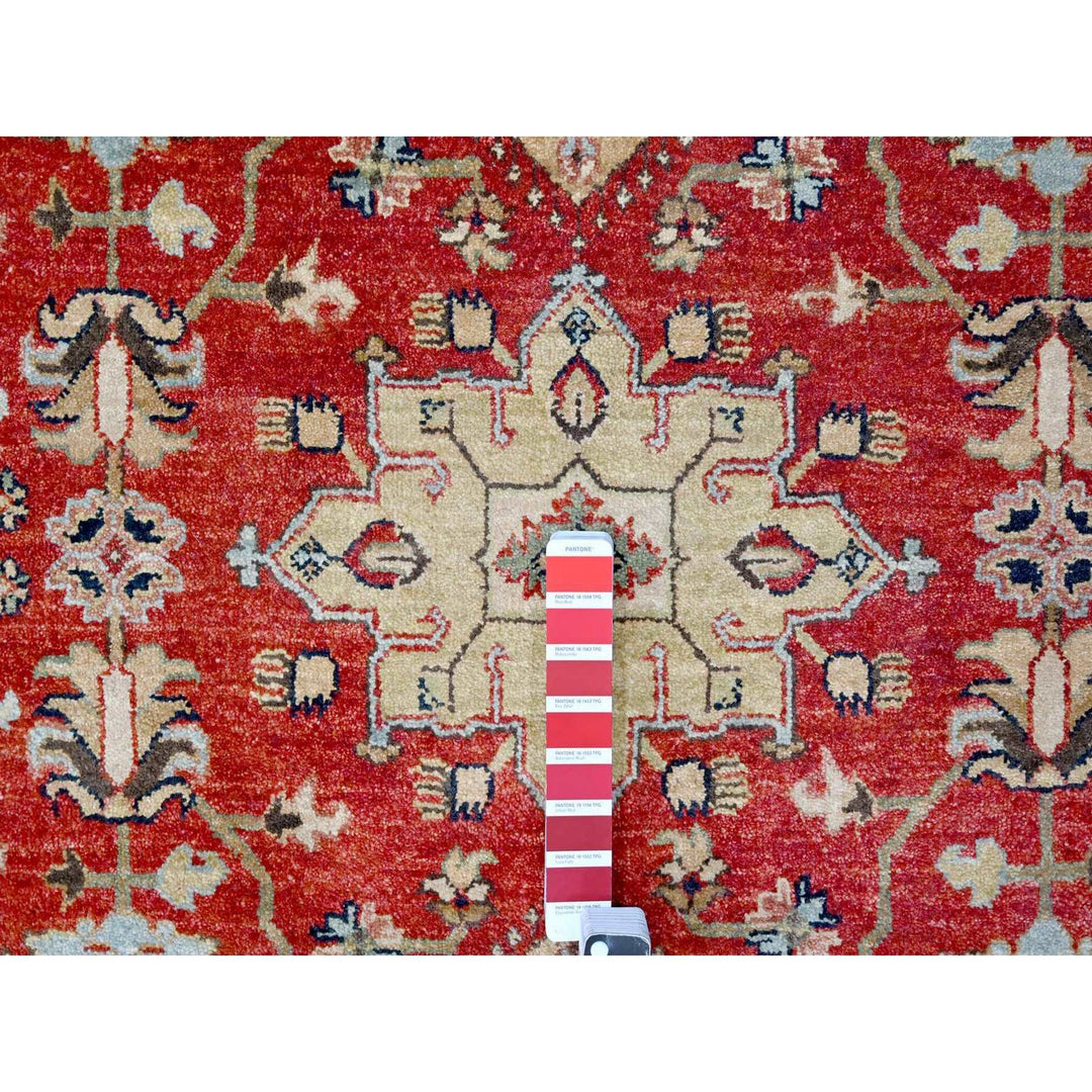 12'0" x 14'11" New Hand Knotted Red Wool Rectangle Oriental Rug - MOA10210299