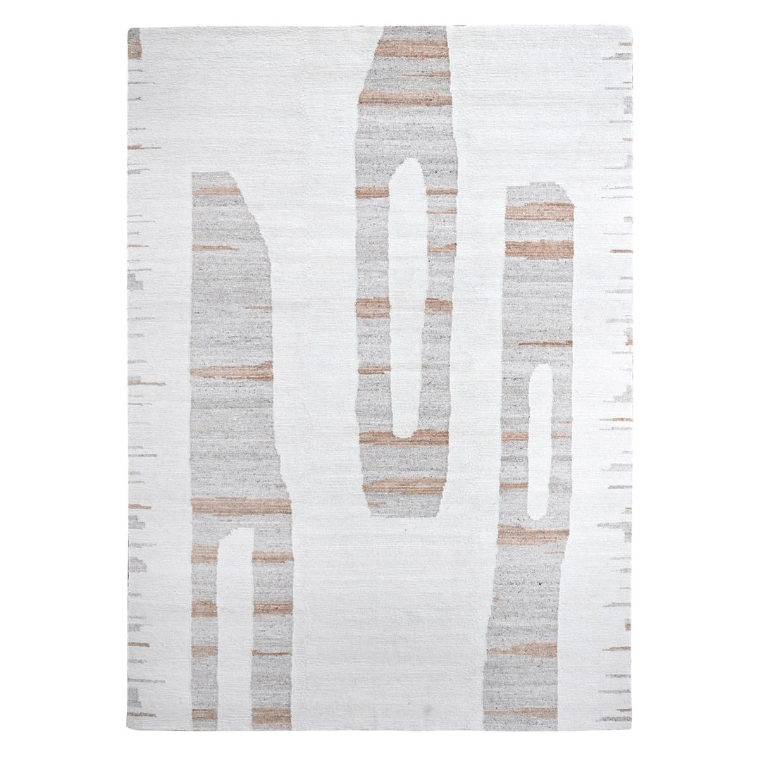 10'0" x 14'2" New Hand Knotted Ivory Wool Rectangle Oriental Rug - MOA10210339