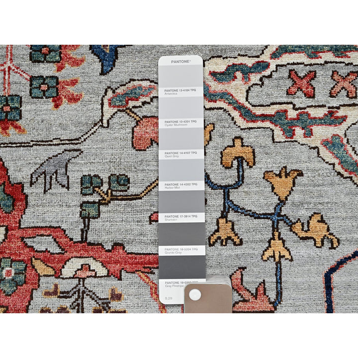 12'0" x 14'10" New Hand Knotted Grey Wool Rectangle Oriental Rug - MOA1021050