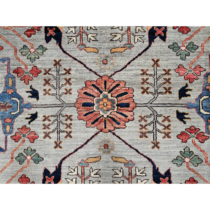 12'0" x 14'10" New Hand Knotted Grey Wool Rectangle Oriental Rug - MOA1021050