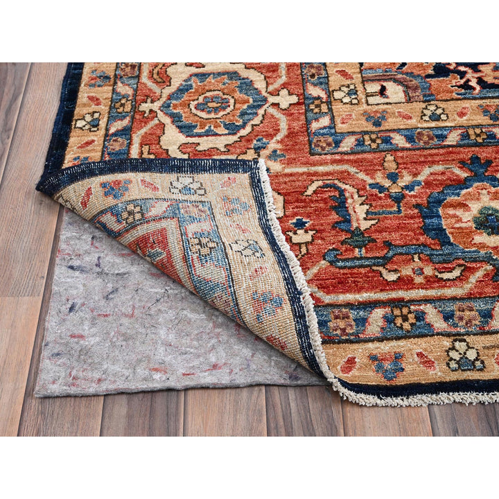 11'11" x 18'9" New Hand Knotted Blue Wool Rectangle Oriental Rug - MOA1021053