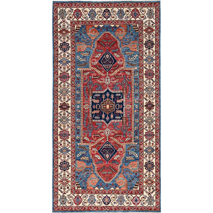 6'1" x 11'7" New Hand Knotted Blue Wool Runner Oriental Rug - MOA1021058