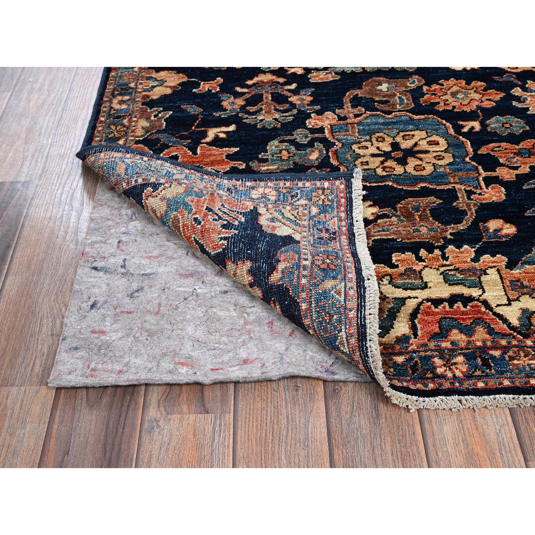 3'1" x 5'0" New Hand Knotted Blue Wool Rectangle Oriental Rug - MOA1021075