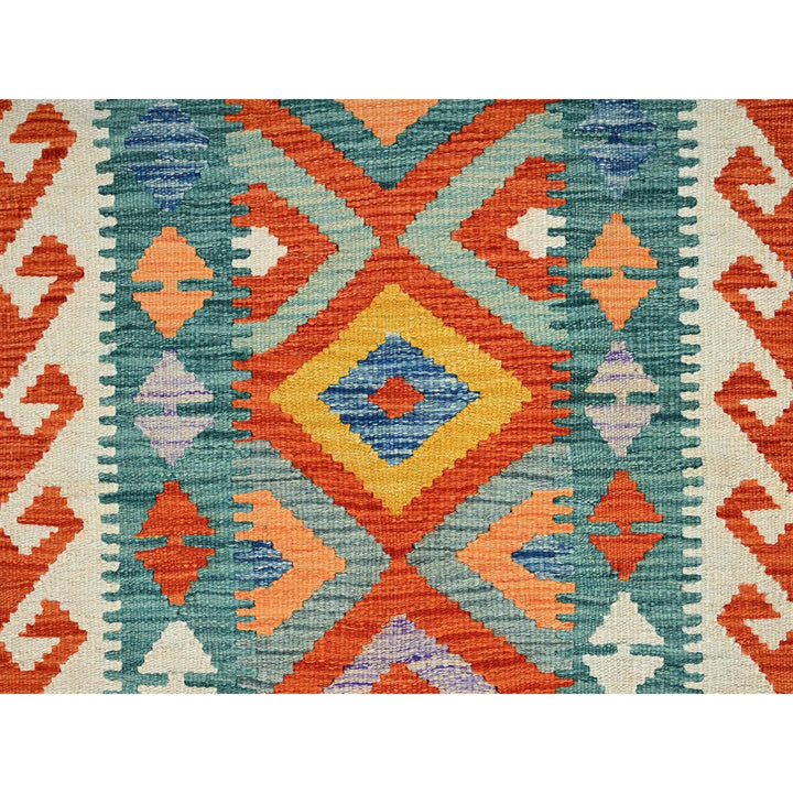 2'3" x 6'5" New Hand Woven Blue Wool Runner Oriental Rug - MOA1021154