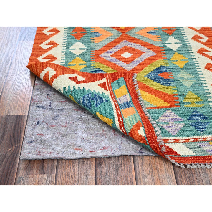 2'3" x 6'5" New Hand Woven Blue Wool Runner Oriental Rug - MOA1021154