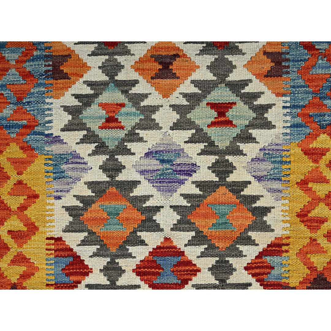 2'2" x 6'5" New Hand Woven Ivory Wool Runner Oriental Rug - MOA1021156