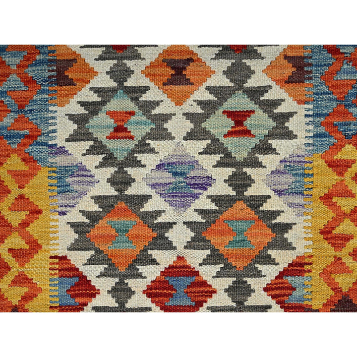 2'2" x 6'5" New Hand Woven Ivory Wool Runner Oriental Rug - MOA1021156