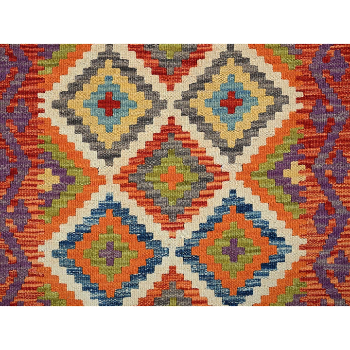 2'0" x 6'4" New Hand Woven Orange Wool Runner Oriental Rug - MOA1021157