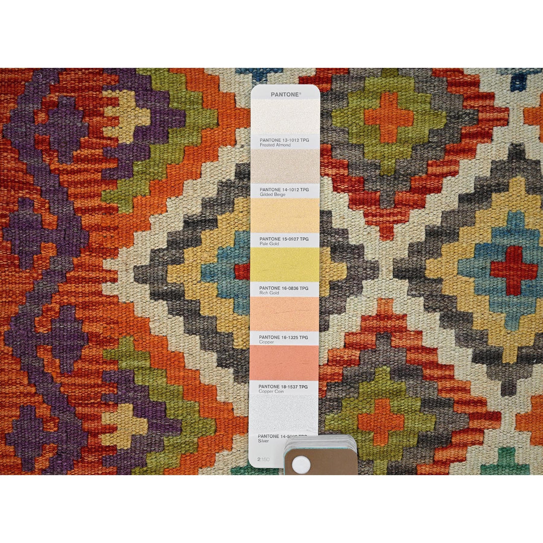 2'0" x 6'4" New Hand Woven Orange Wool Runner Oriental Rug - MOA1021157