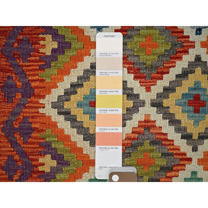 2'0" x 6'4" New Hand Woven Orange Wool Runner Oriental Rug - MOA1021157