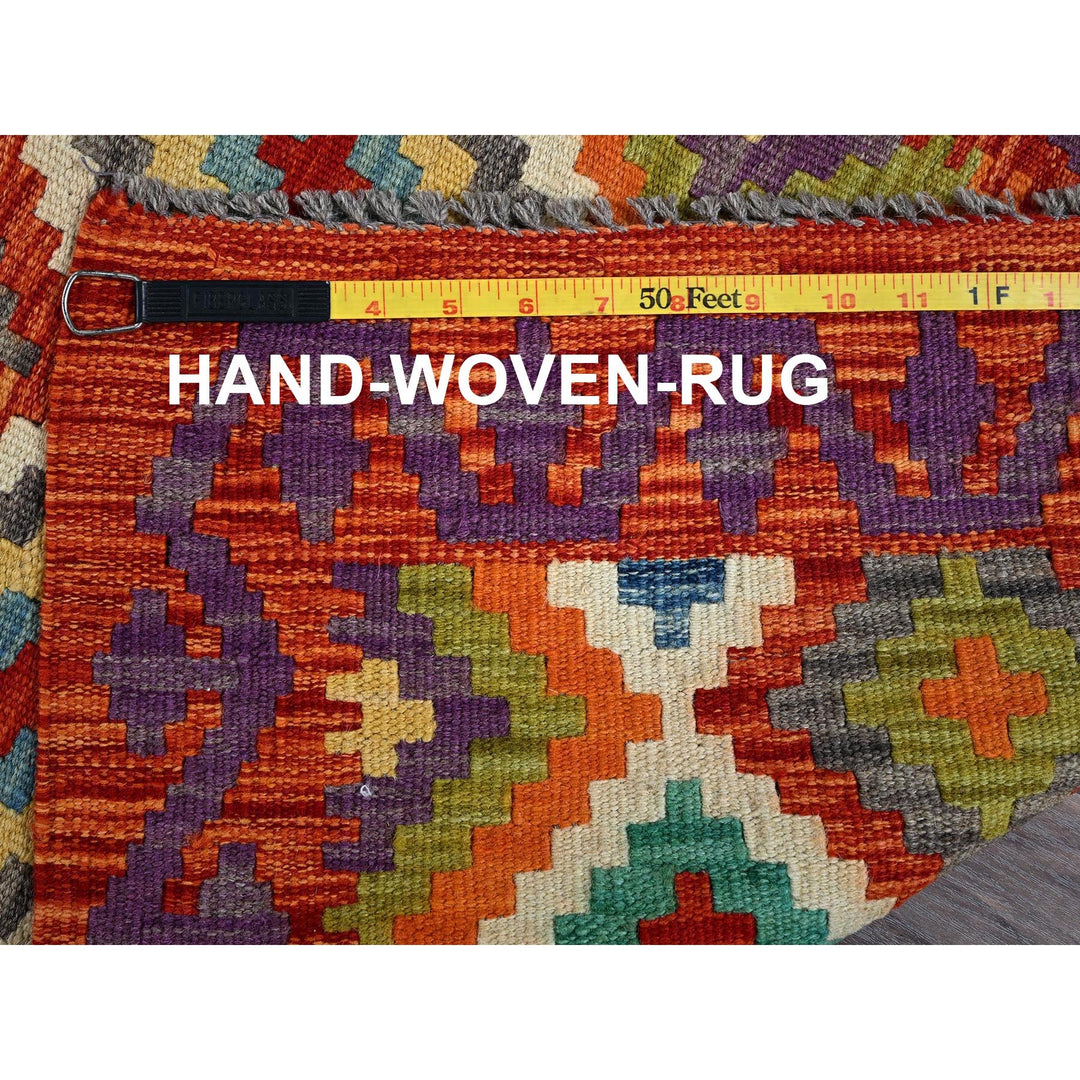 2'0" x 6'4" New Hand Woven Orange Wool Runner Oriental Rug - MOA1021157